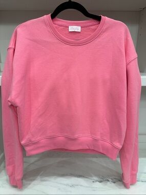 Pink Lily small pink cropped Crewneck Sweatshirt.  Like new